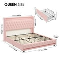 thumbnail image 7 of Homfa Queen Size LED Bed Frame with Outlets and USB Ports & Display Platform, 4 Storage Drawers Modern Crystal Button Tufted Upholstered Platform Bed Frame, Pink Velvet, 7 of 7