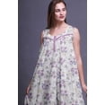 thumbnail image 3 of Bimba Dusty Purple2 Floral Butterfly & Peony Printed Cotton Nightgowns For Women Sleeveless Gown Sleepwear Maxi Dress X-Small, 3 of 6