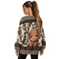 thumbnail image 2 of Xoenoiee Highland Cattle Print Women Sweatshirts Pullover Fleece Comfort Fall Loose Outfits Fashion Long Sleeve Athletic Tops with Pockets, Size S, 2 of 7
