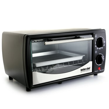 Better Chef Broiler Stainless Steel Front Toaster Oven, Black