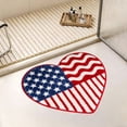 thumbnail image 7 of Yhmxh Patriotic Bathroom Rug Absorbent Heart-Shaped American Flag Floor Mat Red Blue White Star Stripe Tufted Bath Mat Non Slip 4th of July Shower Rug for Home Entrance Bedroom Front Door, 7 of 7