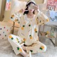 thumbnail image 1 of Pijamas de mujer embarazada de primavera y otoño, ropa de lactancia de moda con cuello en V y encaje, ropa de casa de manga larga, más que un traje, 1 of 6