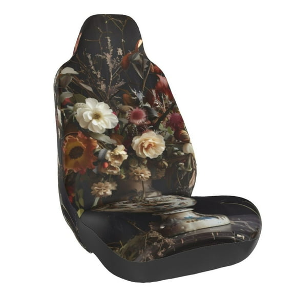 Naloa Vintage Floral Vase A Car Seat Covers Universal Front Seat Coves for Car Accessories ,Padded Car Covers for Automotive, SUV, Truck, and Van