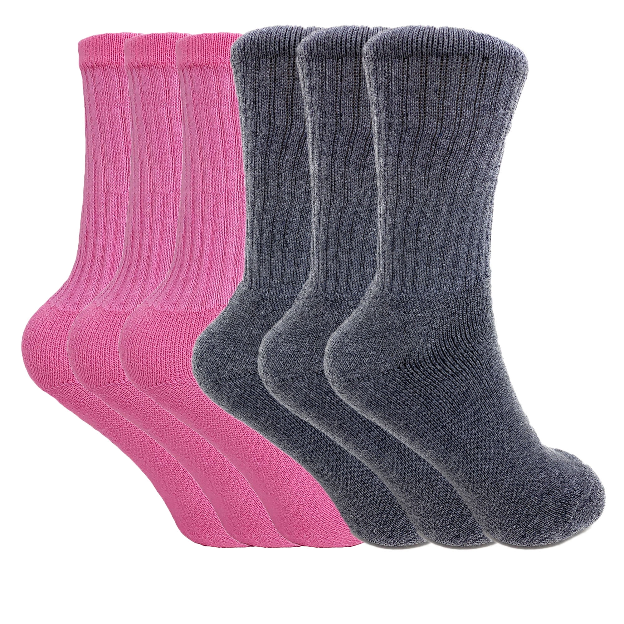 AWS/American Made Cotton Crew Socks for Women Made in USA 6 PAIRS