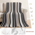 thumbnail image 5 of Black Pink Striped Blanket Soft Cozy Warm Twin Blanket for Bed, Plush Fuzzy Flannel Fleece Blankets for Sofa, Modern Stripes Farmhouse Throw Blankets for Couch, Lightweight Gifts for Women, 60"x80", 5 of 9