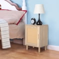 thumbnail image 4 of 2pcs FCH 40*30*55cm Particleboard Rattan Single Door Bedside Cabinet Burlywood, 4 of 8