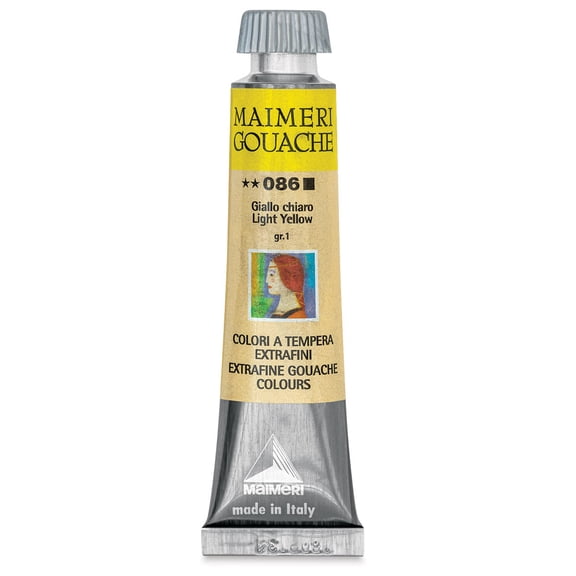 Maimeri Artist Gouache - Light Yellow, 20 ml tube