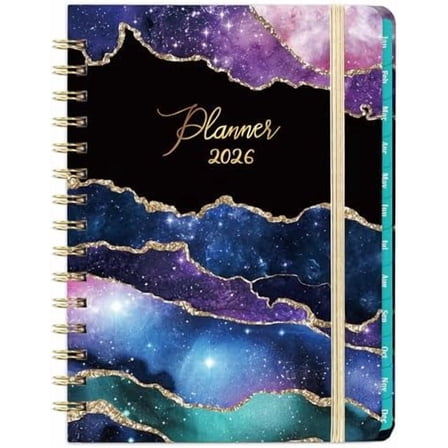 2026 Planner - Weekly & Monthly Planner 2026, JAN 2026 - DEC 2026, 6.4" x 8.5", Planner 2026 with 12 Monthly Tabs, Back Pocket, Elastic Closure