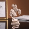 thumbnail image 4 of Mini Resin Lovers Statue Figurine Kissing Posture Model Craft Sculpture Ornament Home Decor Desktop Wine Cabinet Decoration (Sandstone color), 4 of 7