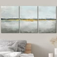 thumbnail image 3 of wall26 Canvas Print Wall Art Set Minimal Pastel Blue Gold Paint Landscape Abstract Shapes Illustrations Modern Art Decorative Multicolor for Living Room, Bedroom, Office - 24"x36" x 3, 3 of 5