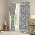 thumbnail image 3 of Homewish Paisley Floral Black Out Curtains,Vintage Boho Flower Curtains Pack of 2 (42x63 Each),Gray White Bedroom Curtains For Adults,Breathable Home Decor, 3 of 6