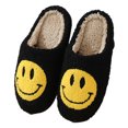 thumbnail image 4 of PacificPlex Womens Smiley Smile Slippers Plush Happy Face (5-6, Black), 4 of 8