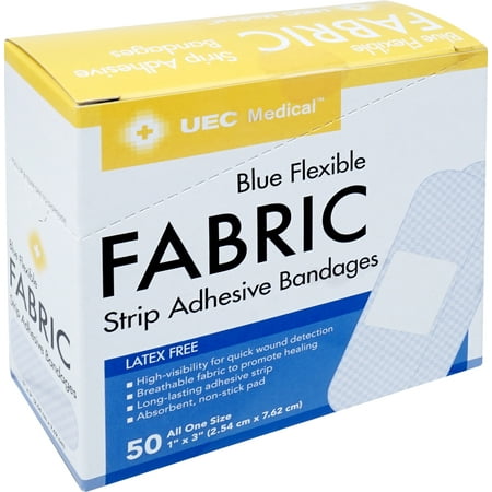 Strip Badges - UEC Medical Blue Flexible Fabric Strip Bandages 1