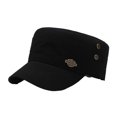 thumbnail image 1 of Qarigey Sombreros de ejércitos vintage con correa ajustable para hombres y mujeres Sombreros de ejércitos vintage femeninos Gorras con parte Sombreros negro, 1 of 6