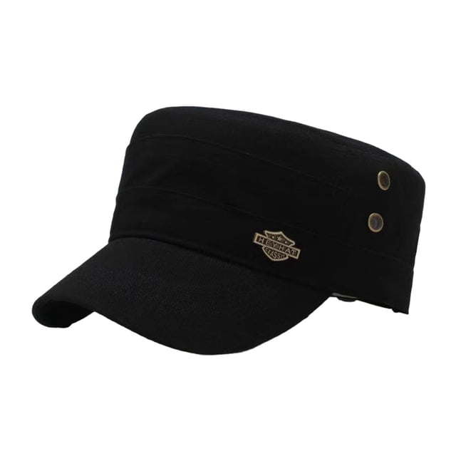 Qarigey Sombreros de ejércitos vintage con correa ajustable para hombres y mujeres Sombreros de ejércitos vintage femeninos Gorras con parte Sombreros negro