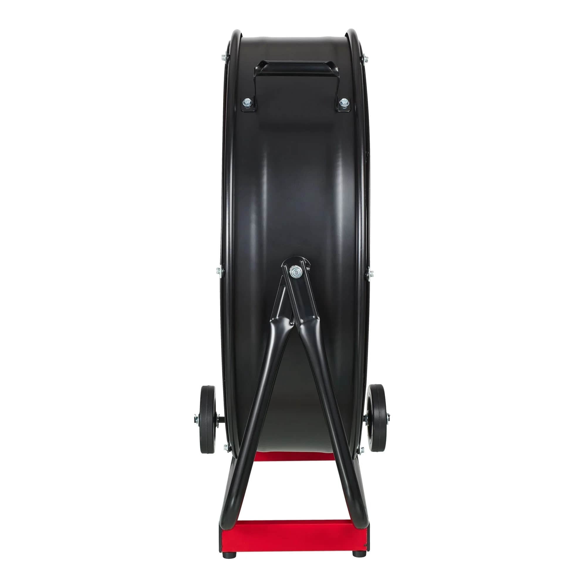 Hyper Tough 24-Inch 2-Speed Metal High Velocity Red & Black Tiltable Drum Fan