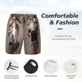thumbnail image 3 of Rateoe Funny Horse Faces Expressions Pattern Men’s Swim Shorts with Compression Liner – Double-Layered Quick-Dry Swimwear, Comfortable & Stretchy Beach Shorts-X-Large, 3 of 6