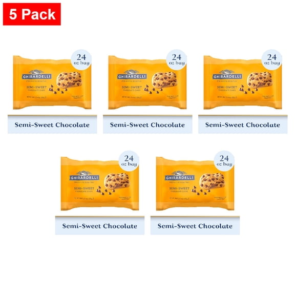 Ghirardelli Semi-Sweet Chocolate Chips 24 oz - 5 Pack