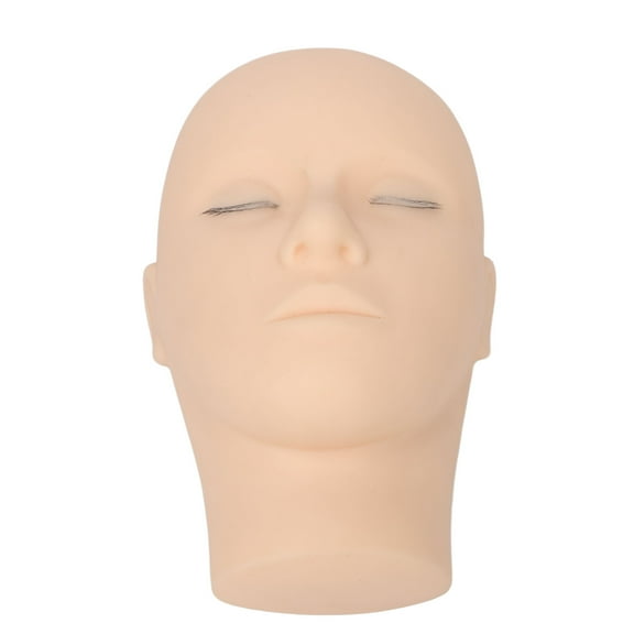 Lash Mannequin Head 3 Layers Safe Soft Silicone High Simulation Makeup Practice for Salon Massage Training