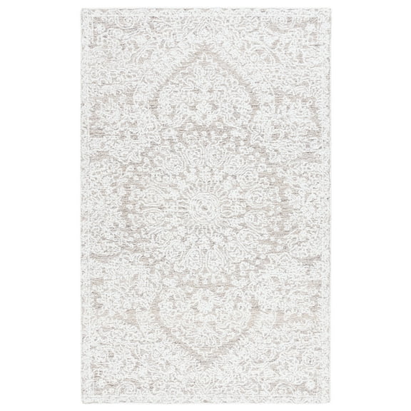 SAFAVIEH Ebony Adolf Floral Area Rug, Ivory/Brown, 4' x 6'
