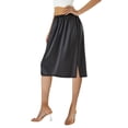 thumbnail image 1 of Springcmy Women Half Slips for Under Dresses Elastic Waist Solid Color Satin Underskirt Lace Trim Skirt, 1 of 5