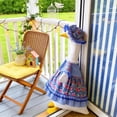 thumbnail image 6 of AZXY Spring Floral Porch Goose Outfit - Blue Gingham Dress with Matching Bonnet for 23" Lawn Goose Statue, Perfect for Easter & Outdoor Yard Decor, 6 of 6
