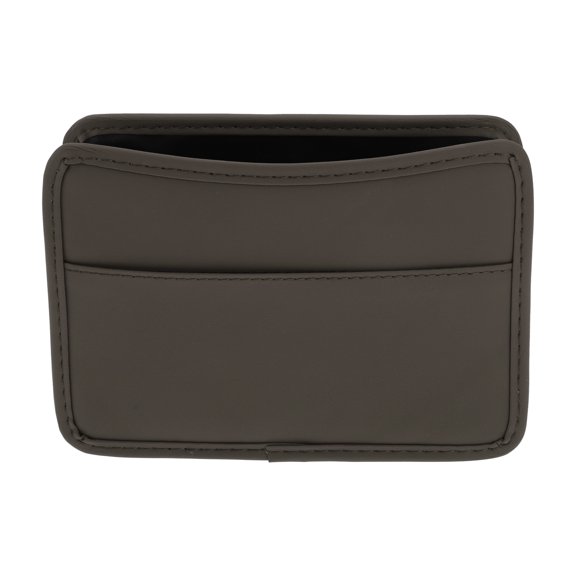 Unique Bargains Car Trash Can Portable and Fold Car Door Faux Leather Trash Bin Brown 1 Pcs