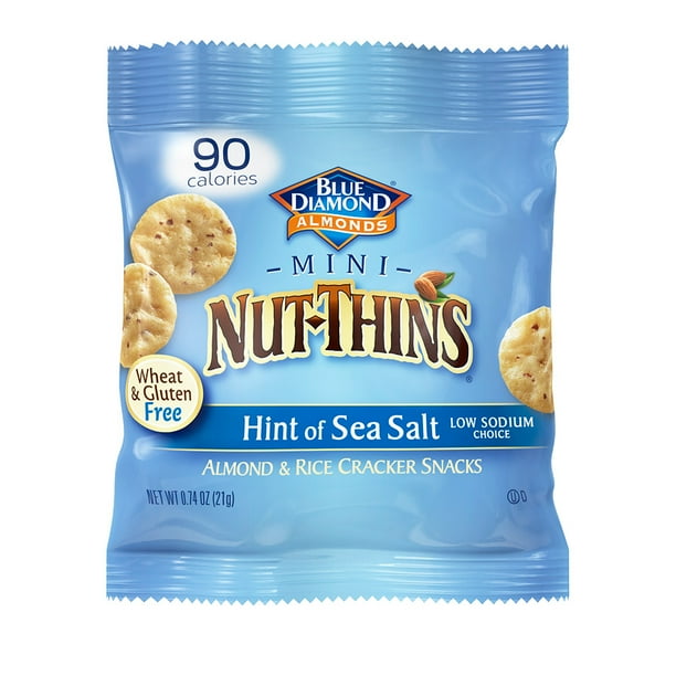 Nut Thins Minis, Gluten Free Crackers, Hint of Sea Salt, 90 Calorie Bags, 6 Pack