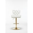 thumbnail image 3 of Brightcast Tabourets de Bar Capitonnés en Velours Dorés, 2 Pcs, Blancs, 3 of 5