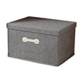 thumbnail image 2 of EQWLJWE Storage Totes,Storage Bag Organizer,18L Linen Fabric Storage Box with Lid Foldable Organizer Bin with Handles Stackable Storage Basket, 2 of 6