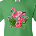 thumbnail image 4 of Inktastic Flamingo with Tropical Flowers Youth T-Shirt, 4 of 5