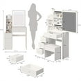 thumbnail image 6 of 2024 New Vanity Table Set, Makeup Vanity with Cushioned Stool, Multi Storage Shelves, 4 Drawers, Right Sliding Mirror, Modern Dressing Table for Girl Women, 6 of 6