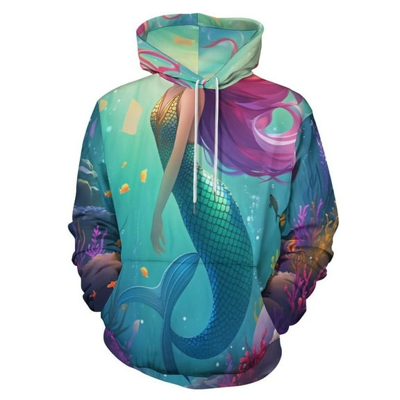 Cartoon Mermaid Seaweed 3d Sweatshirts Hoodie Fashion Casual Personality Men's Women Street Hoodie Pullovers Long Sleeve Comfortable Top