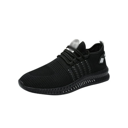 

Ritualay Unisex Running Shoes Fitness Workout Sport Shoe Lace Up Sneakers Patchwork Non-Slip Trainers Mens Womens Breathable Casual Sneaker Black White 7.5