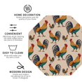 thumbnail image 4 of Pofeuu Rooster Print Leather Coasters Set of 6, Round Cups Mugs Mat Pad for Home Kitchen Heat Resistant Drink Coasters,Octagon, 4 of 7