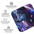 thumbnail image 4 of Pofeuu Feathered Wolf Print Leather Coasters Set of 6, Round Cups Mugs Mat Pad for Home Kitchen Heat Resistant Drink Coasters,Square, 4 of 7