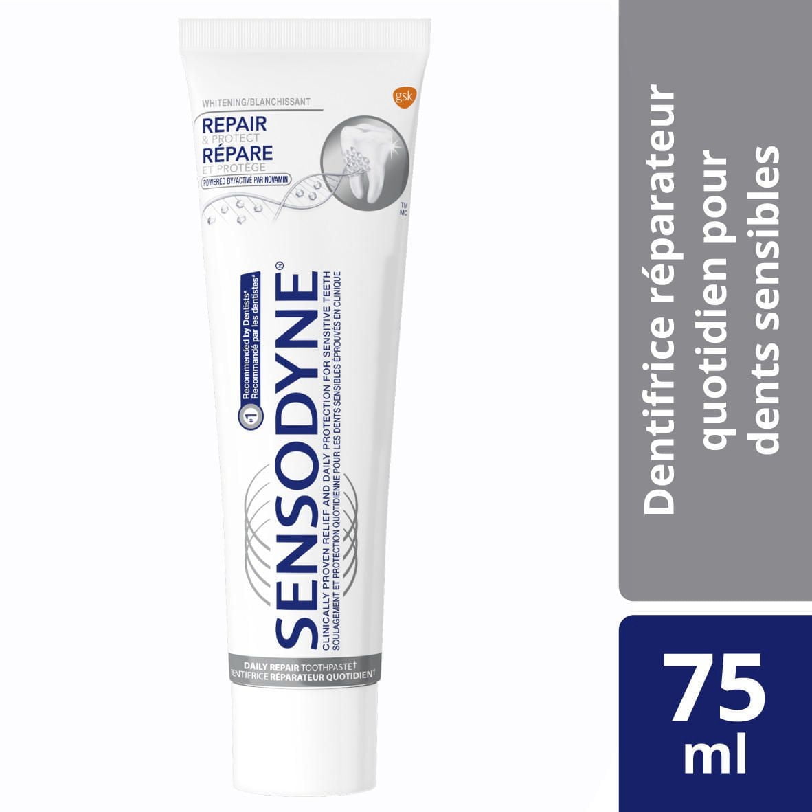 Dentifrice Sensodyne Répare & Protège Blanchissant 75 mL Menthe