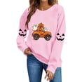 thumbnail image 5 of Frostluinai Halloween Spooky Season Sweatshirt Women Crewneck Long Sleeve Fleece Pullover Casual Pumpkin Ghosts Print Sweatshirts for Ladies, 5 of 8