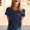 Navy, variant on Graphic Tees for Women T-Shirts Graphic Casual Short Sleeve Top for Everyday Wear Summer Ready Relaxed Fit Tee for Women White L