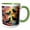 Green/White, variant on 3drose, Four Calling Birds, 11oz Two-tone Green Mug
