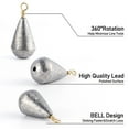 thumbnail image 2 of Dr.Fish 30 Pack Bass Casting Sinker Weights Lead Bell Drop Shot Weights with Brass Swivels Weight Freshwater Fishing Lead Sinker, 2 of 8