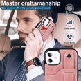 thumbnail image 2 of Design for iPhone 11/Eleven Phone Case with Screen Protector Adjustable Wrist Strap Kickstand Credit Card Slot Slim Shockproof Hybrid Rugged Protective Cover for iPhone11 Women 6.1" Rose Gold, 2 of 14
