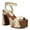 Cream, variant on Women Chunky Platform Sandals Wooden High Heel Open Toe Studded Ankle Strap Retro Shoes Size 5 Brown