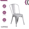 thumbnail image 2 of Silla Metalica Moderna Lumax Estilo Industrial Tipo Tolix plateado, 2 of 7
