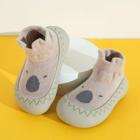 

Quealent Baby Sock Shoes Infant Baby Boys Girls Cozy Fleece Booties Winter Newborn Non Skid Soft Sole Shoes Winter Socks Toddler First Walkers Warm Shoes Khaki 15 Months