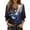Blue, variant on YUGYXL Button Down Shirts for Women 3/4 Length Sleeve Business Casual Blouses Summer Tops A Black S