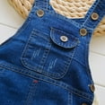 thumbnail image 6 of Baby Boy Romper Toddler Kids Thin Breathable Solid Shortalls Soft Comfort Casual Denim Overalls with Adjustable Straps Toddler Romper Blue 6 Months-12 Months, 6 of 6
