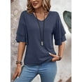 thumbnail image 3 of QINCAO Womens Tops Ruffle Sleeve V Neck Casual Tunic Shirts S-XXL, 3 of 5