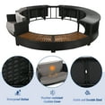 thumbnail image 6 of Round Spa Surround Furniture for Hot Tub, 112''Dia Hot Tub Accessories Patio Spa Frame, Rattan Sectional Sofa for Outdoor Spa with Wood Bench, Cushioned Loveseat, Storage Cabinet, Gray, 6 of 8