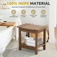 thumbnail image 6 of SERWALL HDPE Shower Bench for Inside Shower, Waterproof Shower Stool with Handles- Brown, 6 of 9